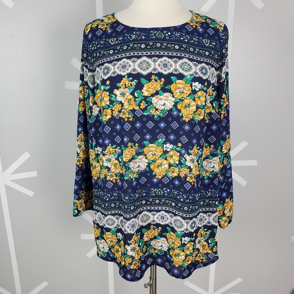 NWT Plus Size Charter Club Floral Print Blouse